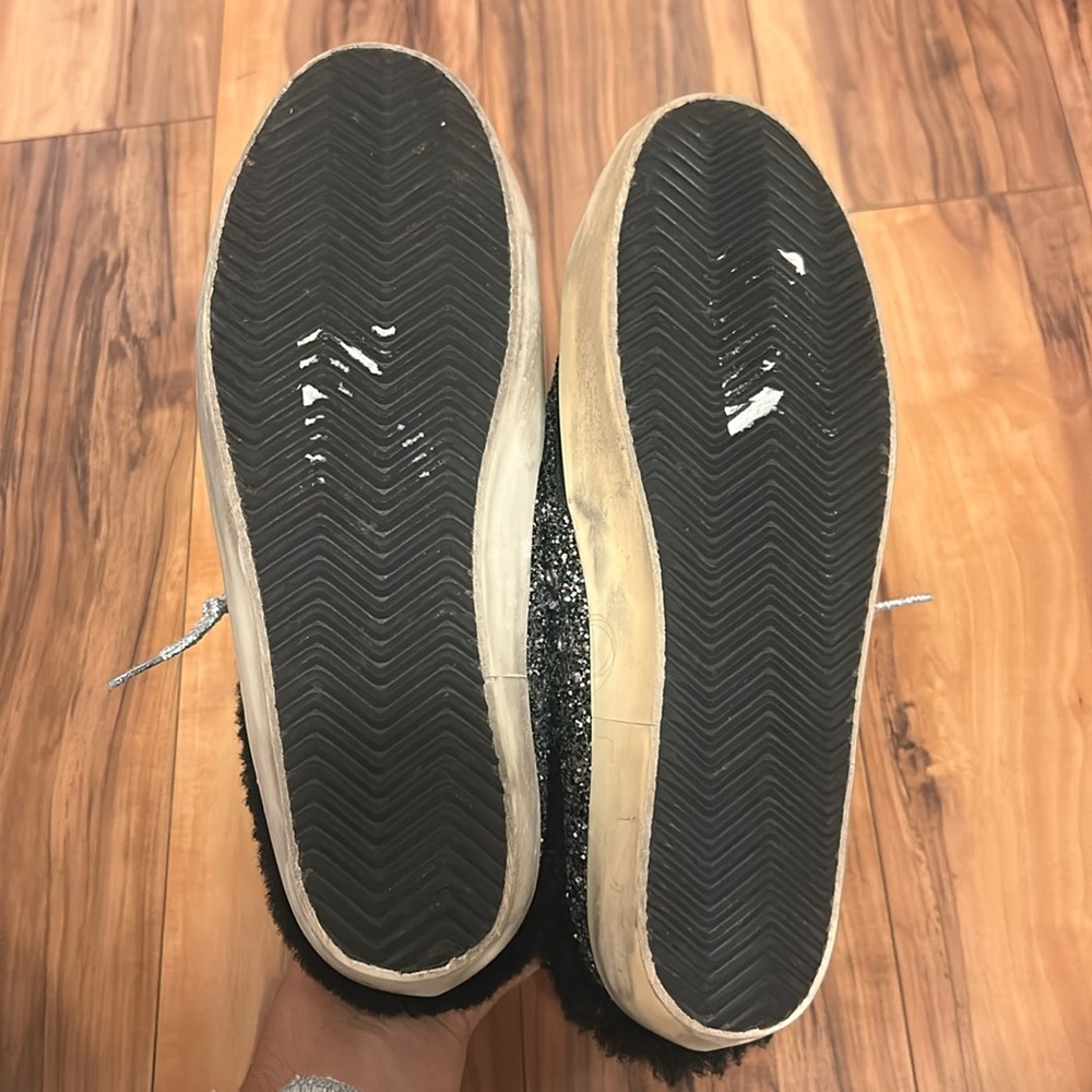 Golden Goose Black and Silver Glitter Sneakers - Picture 5 of 7